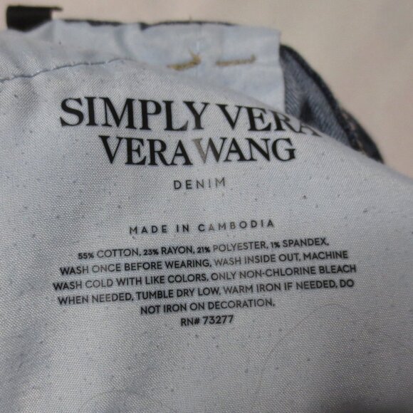 SIMPLY VERA WANG womens SHORTS blue DARK DENIM jean BUTTON_FLY mid-rise SIZE 12 - Picture 6 of 9